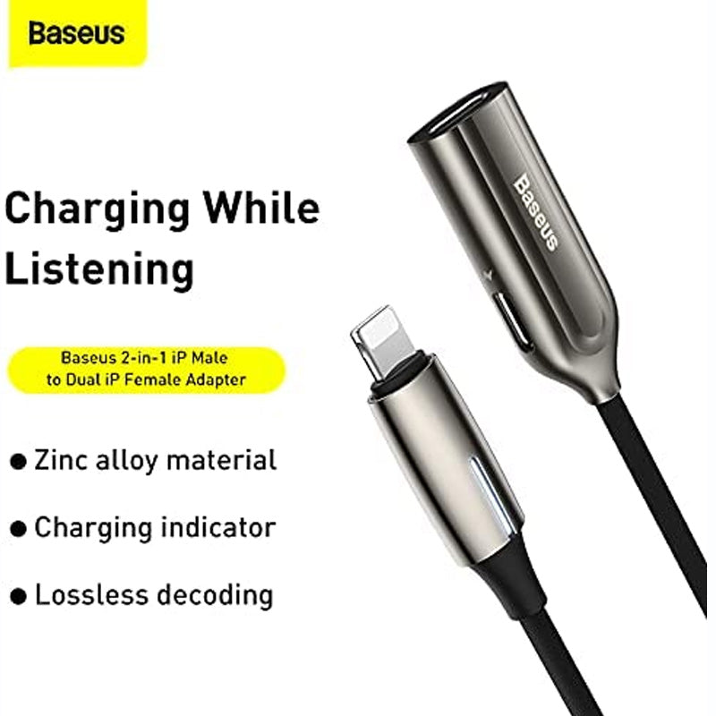 Baseus L55 2-in-1 iPhone lightning Male to Dual iPhone lightning Female Adapter Tarnish Baseus L55 2-in-1 iPhone lightning Male to Dual iPhone lightning Female Adapter Tarnish